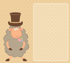 Cartoon sheep fiance