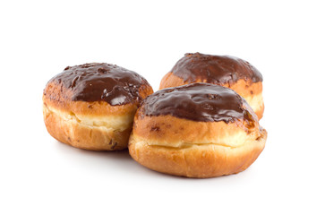 Obraz na płótnie Canvas Three donut with chocolate