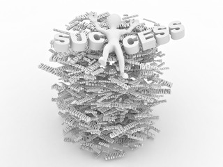 Conceptual image of success. Development of business ideas. 3d
