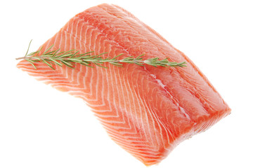 piece of big salmon fillet and rosemary