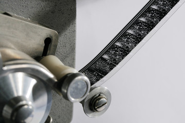 16mm film in projector