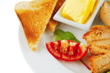 roast salmon and butter