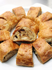 Apfelstrudel, stroodle or apple strudel cake pastry bakery