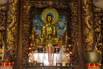 Buddha statue in the Vinh Trang Pagoda, My Tho, Mekong Delta, Vietnam, Asia