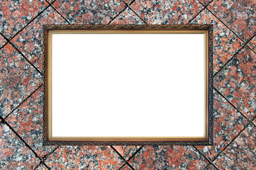 old russian style vintage elegant frame on granite background co