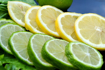 Tranches de citron et de lime