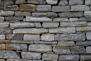A stone wall made of gray stone