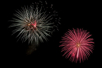 fireworks isolated over a dark background
