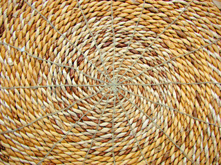 background from wattled leaves and straw