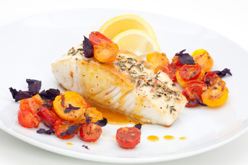 Pan fried halibut