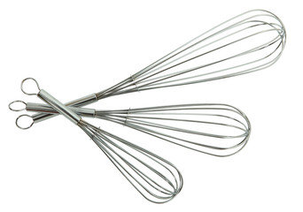Multiple Whisks Over White