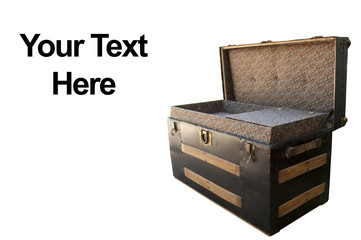 Open antique chest