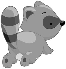 Naklejka premium Cute Raccoon