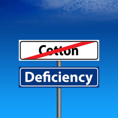 Road Sign the end of cotton, deficiency