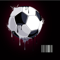 from the soccer ball dripping paint