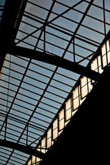 trainstation in Wiesbaden, glass of roof gives a beautiful harmo