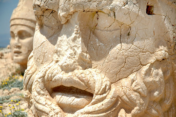 Monumental god heads on mount Nemrut, Turkey