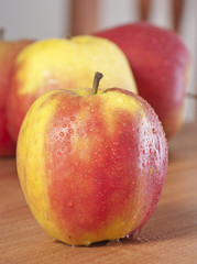 close up an apple