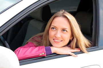 Woman in a car