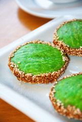 Chinese green tea cake