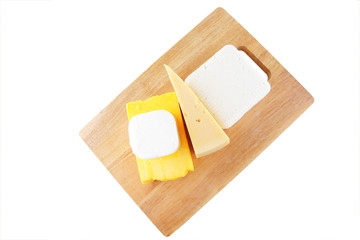 white soft cheeses and yellow danish