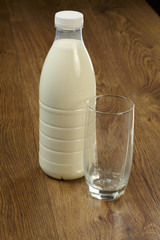 milk bottle and glass