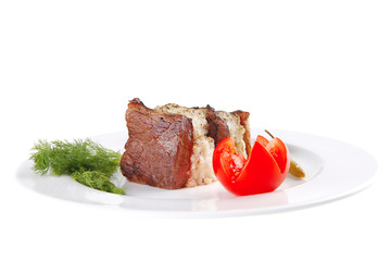 beef meat steak with  cheese