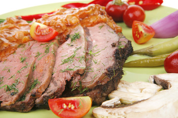 beef slices on plate