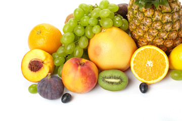Fruit on a white background