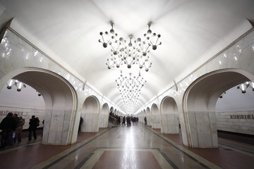 interior of national architecture monument - metro station