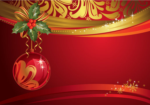 red christmas backdrop with own ball