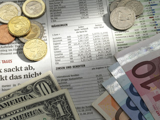Zinsen und Renditen mit euros und dollars