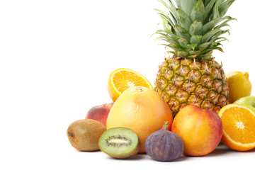 Fruit on a white background