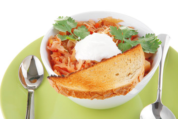 soup and white toast
