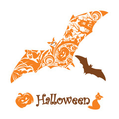 abstract cute halloween bat