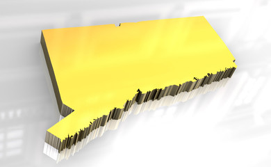 3d - Golden map of Connecticut