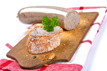schnitte mit leberwurst und petersilie