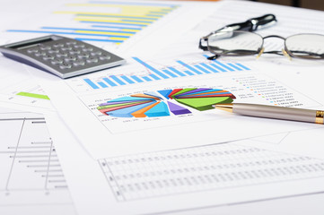 Obraz premium Charts and graphs of sales