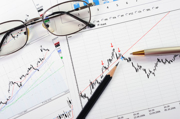 Charts and graphs of sales