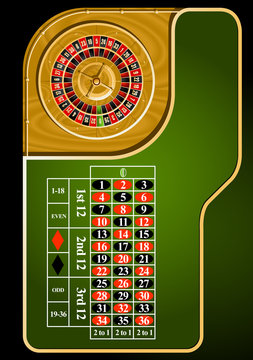 Roulette table layout