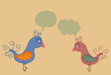 two birds and callouts