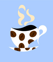 Coffee in cup with pattern