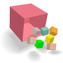 Cubic Cornucopia Box blocks cubes fall 3D abstract