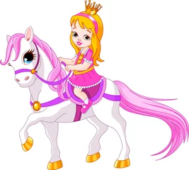 Foto op Plexiglas Pony Kleine prinses te paard