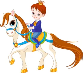 Fotobehang Pony Kleine prins te paard