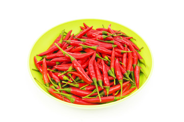 Hot peppers isolated on the white background