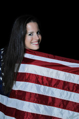 Woman Wrapped in a Flag