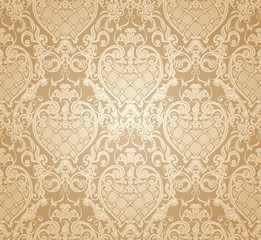 Seamless wallpaper pattern, pale brown