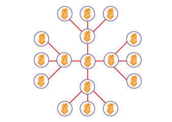 Network Hierrahical in Computer Distribution Illustration in Vec