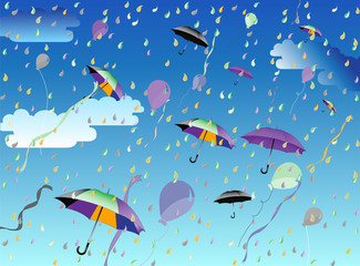 Obraz premium Open red umbrella isolated on white background